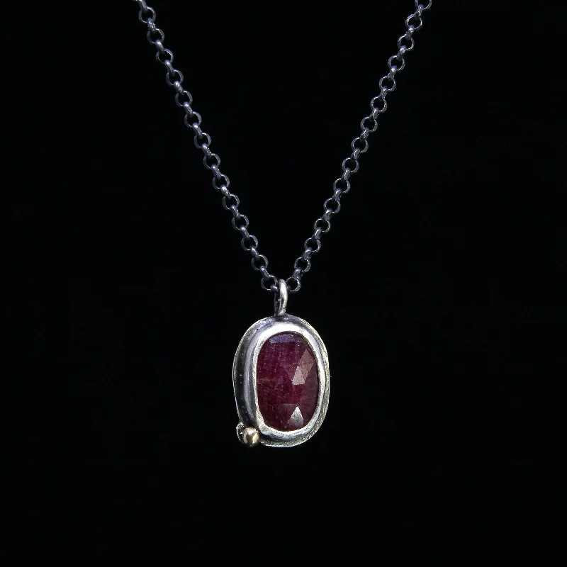 Women's Valentine's Day necklaces-NEW! Pink Sapphire Necklace in Sterling Silver by Ashley Procopio