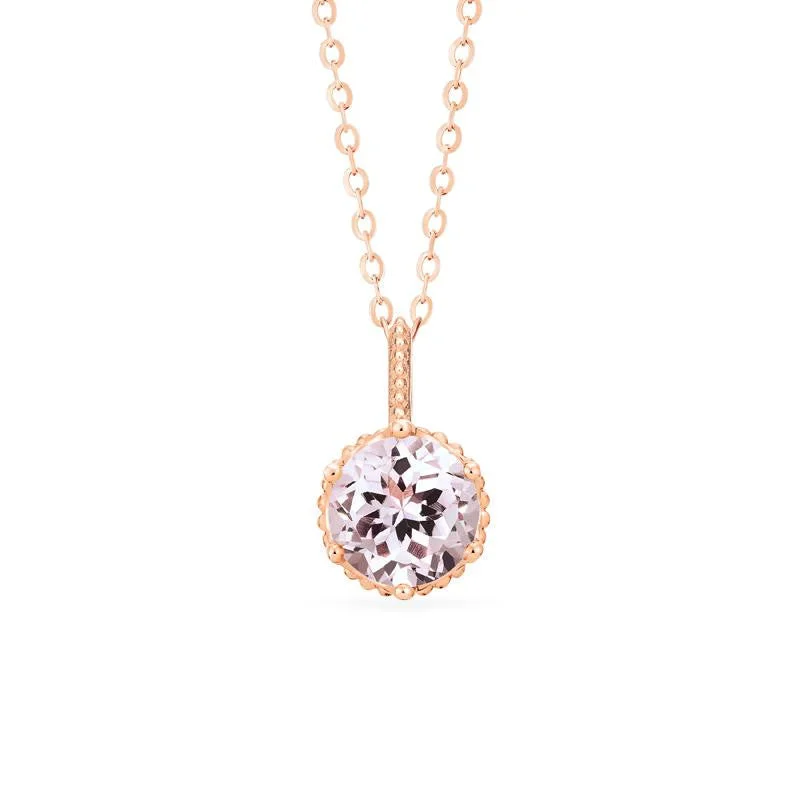 Women's seasonal necklaces-[Evelyn] Vintage Classic Crown Necklace in Morganite