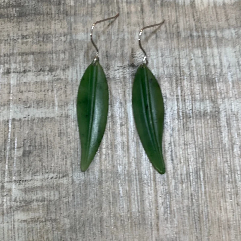 Women's evil eye rings-Jade Leaf Earring