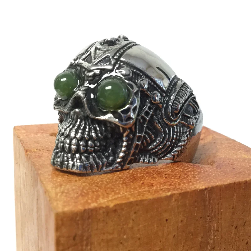 Women's wedding rings-Helmet Skull Ring