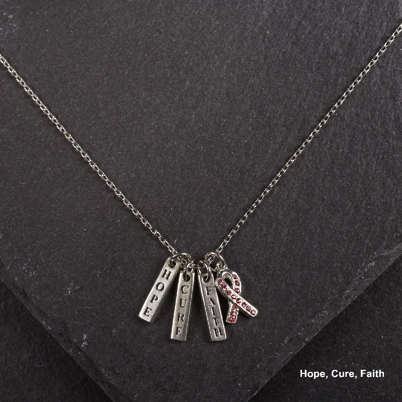 Women's seasonal necklaces-Hope, Cure, Faith Necklace!