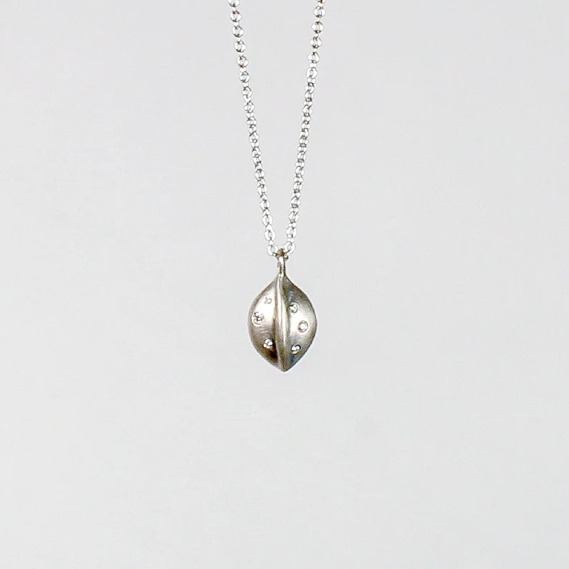 Women's long necklaces-NEW! Split Leaf with Diamond Necklace in Sterling Silver by Branch