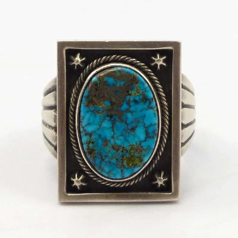 Women's gold rings-Morenci Turquoise Ring