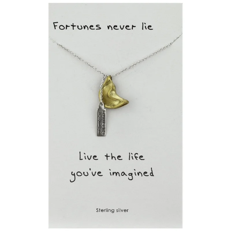 Women's initial necklaces-Fortunes Never Lie Sterling Necklace