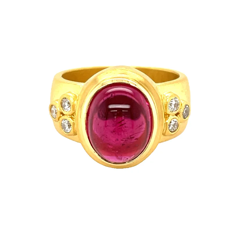 Women's investment rings-Tourmaline Cabochon Ring