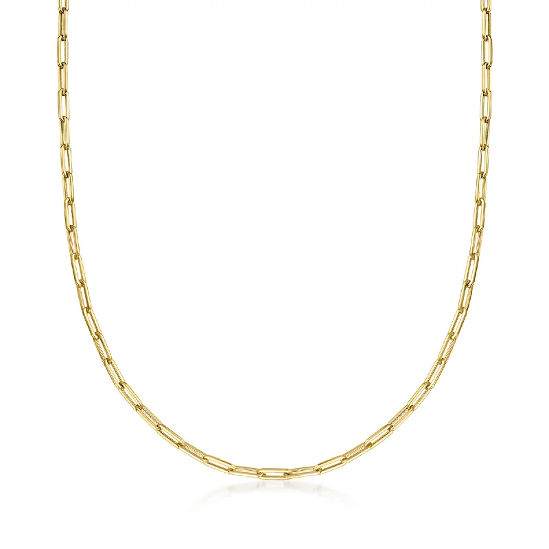 Women's K gold necklaces-Ross-Simons Italian 14kt Yellow Gold Paper Clip Link Necklace