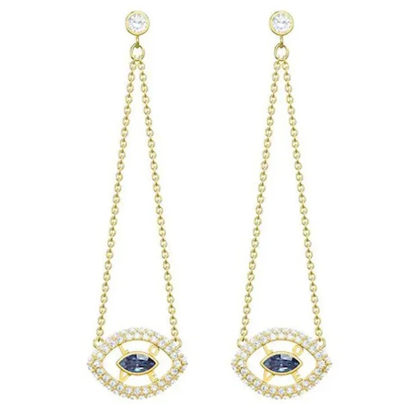 Women's K gold earrings-Swarovski Women's Earrings - Admiration Evil Eye Crystal Gold | 5445866