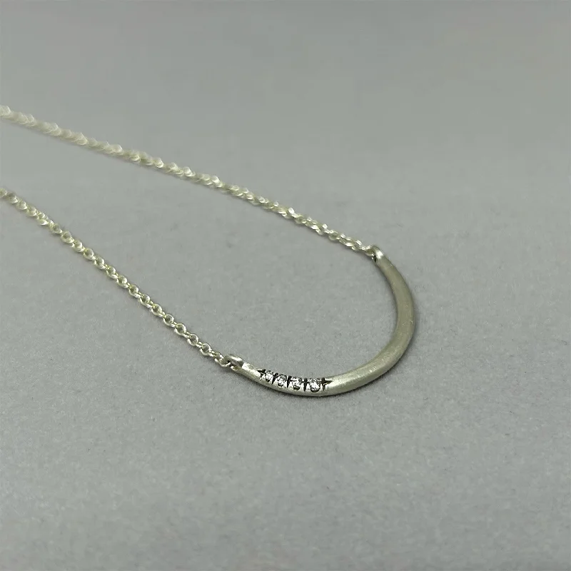 Women's choker necklaces-Tugay Diamond Charm Holder Sterling Silver Necklace by Dan-Yell