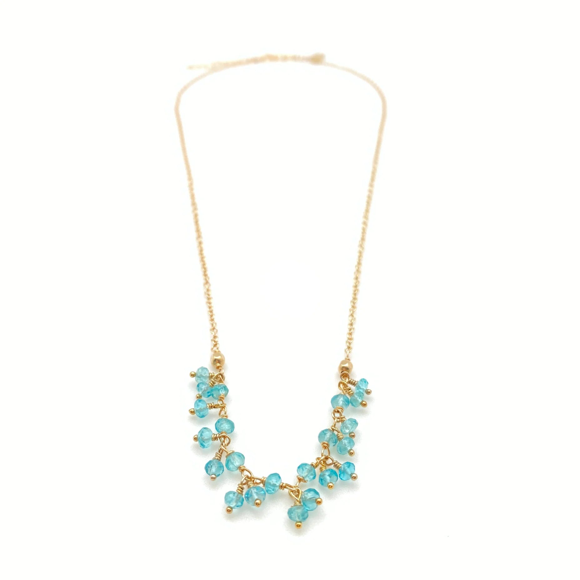 Women's silver necklaces-JLynn Maili Cluster Necklace - Apatite