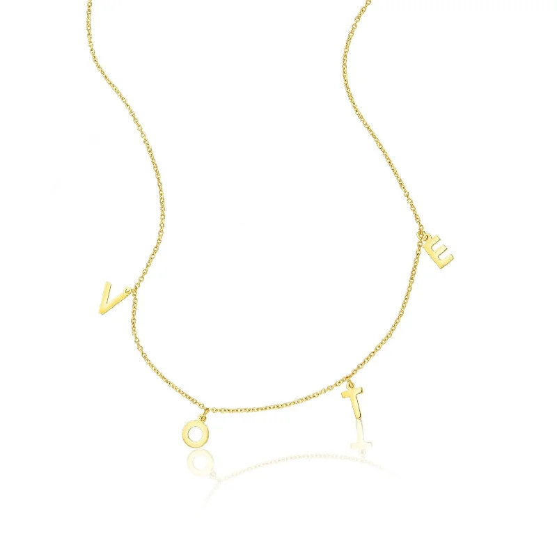 Women's beaded necklaces-Adornia Vote Necklace gold