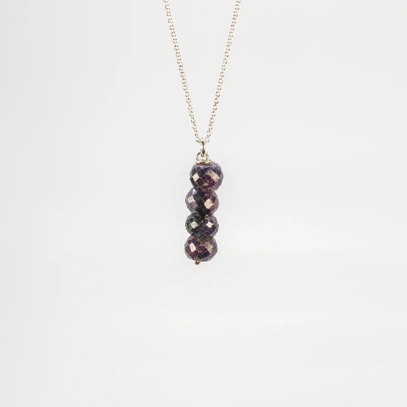 Women's crystal necklaces-NEW! Stacked Blue Sapphire Pendant by Rina Young