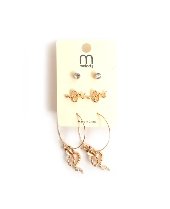 Women's minimalist rings-Snakes Are Amazing Earring Set