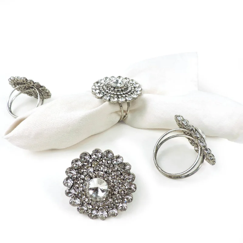 Women's silver rings-Majestic Napkin Ring in Silver, Set of 4