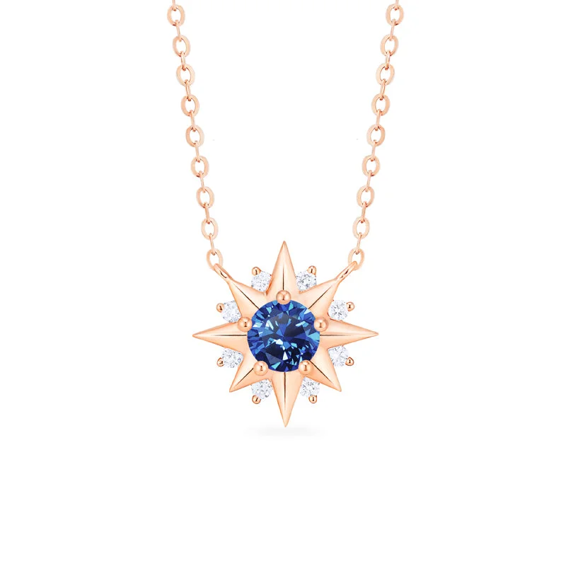 Women's sun necklaces-[Astra] Starlight Necklace in Lab Blue Sapphire