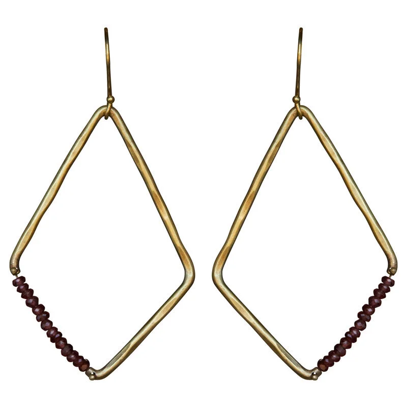 Women's eternity rings-Aurora Earring - Kite with Stones, Garnet