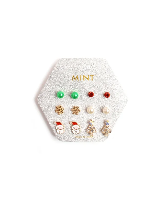 Women's Christmas rings-Team Santa Earring Set