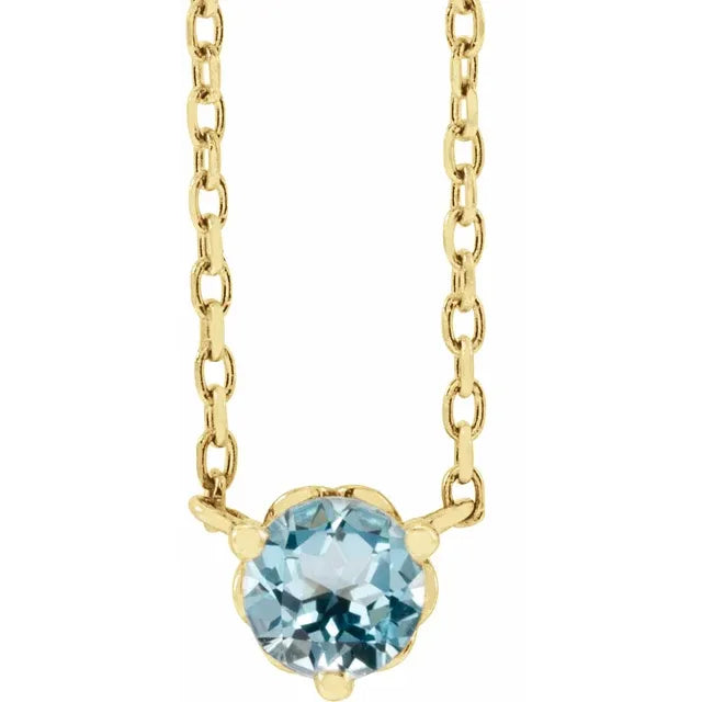 Women's evil eye necklaces-14K Yellow Gold Natural Sky Blue Topaz, comes with 14k Gold 18" Necklace