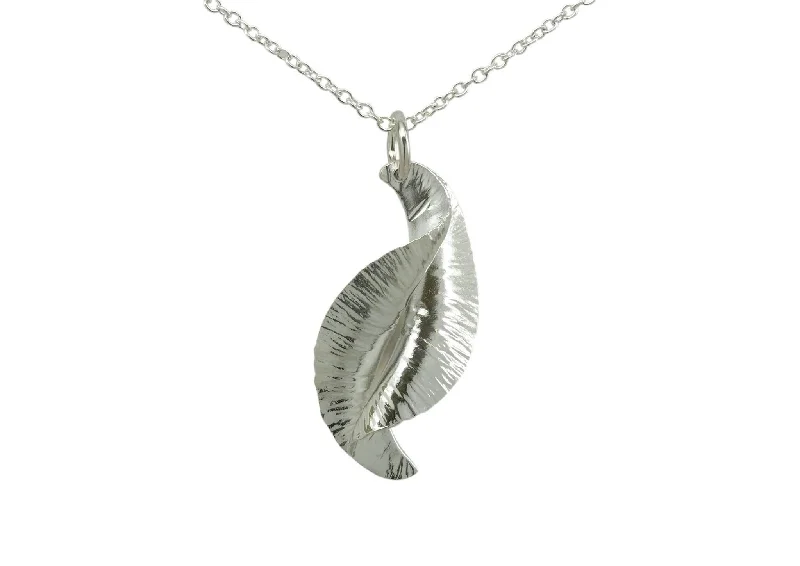 Women's travel rings-WIII Spring Leaf Pendant, Pure Silver