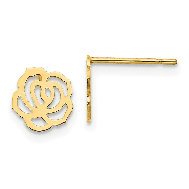 Women's K gold earrings-Madi K Kid's 14k   Flower Post Earrings