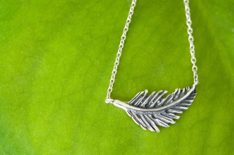 Women's titanium necklaces-Lucky Feather Necklace