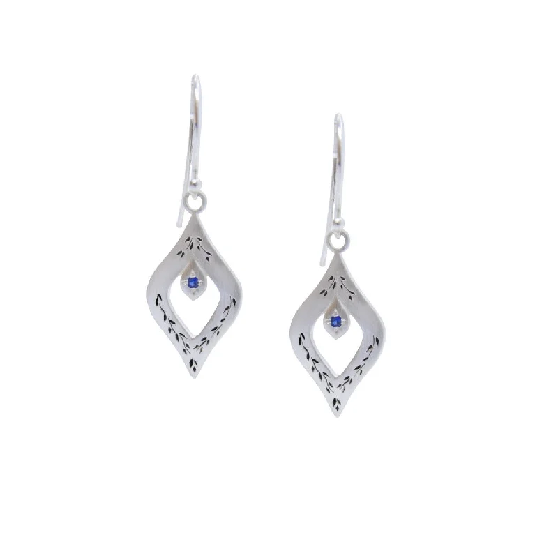 Luxury women's necklaces-NEW! New Window Secret Garden Earrings with Sapphires in Sterling Silver by Adel Chefridi