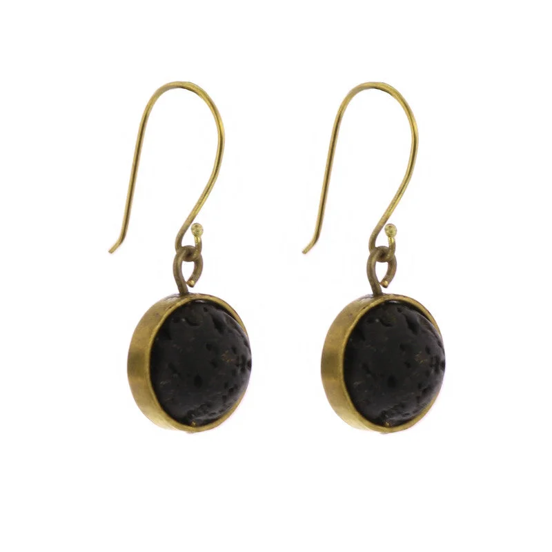 Women's exclusive rings-Nevis Lava Loop Earring - Brass