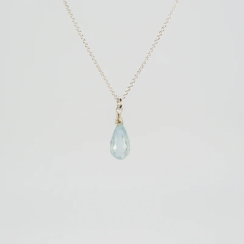 Women's gemstone necklaces-NEW! Faceted Aquamarine Pendant by Rina Young