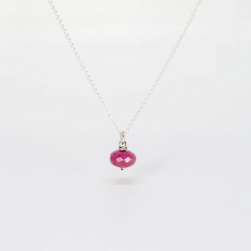 Women's wedding necklaces-NEW! Pink Sapphire Pendant by Rina Young