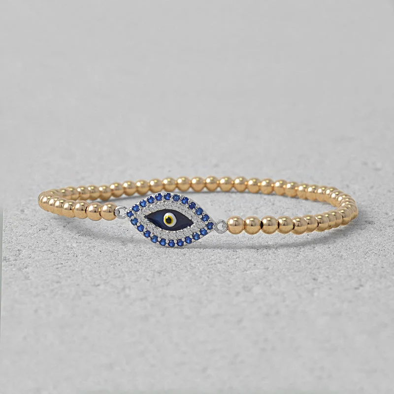 Women's astrology bangles-Mackenzie Blue Evil Eye Bead Bracelet