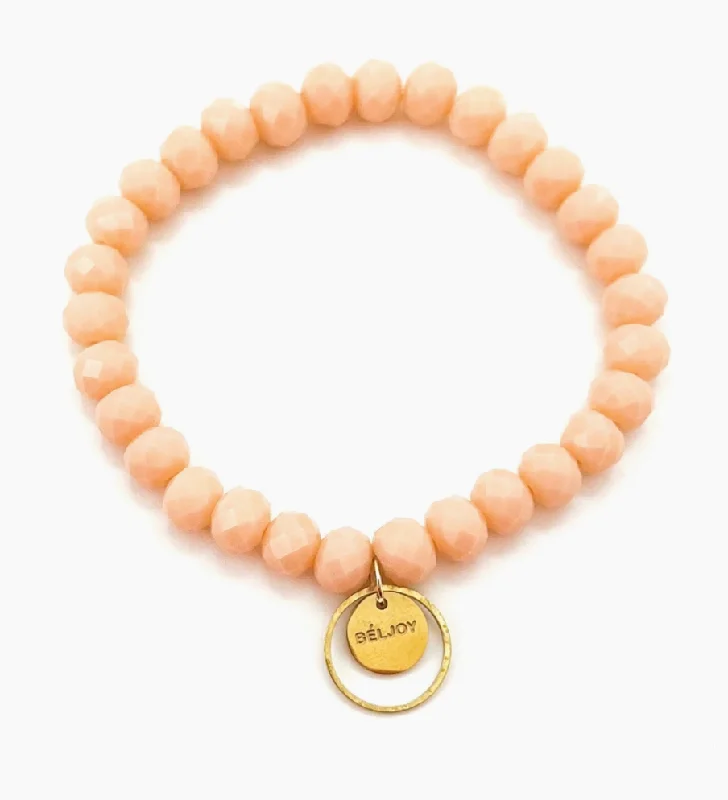 Women's bridal bangles-Beljoy Brecken Peach Bracelet