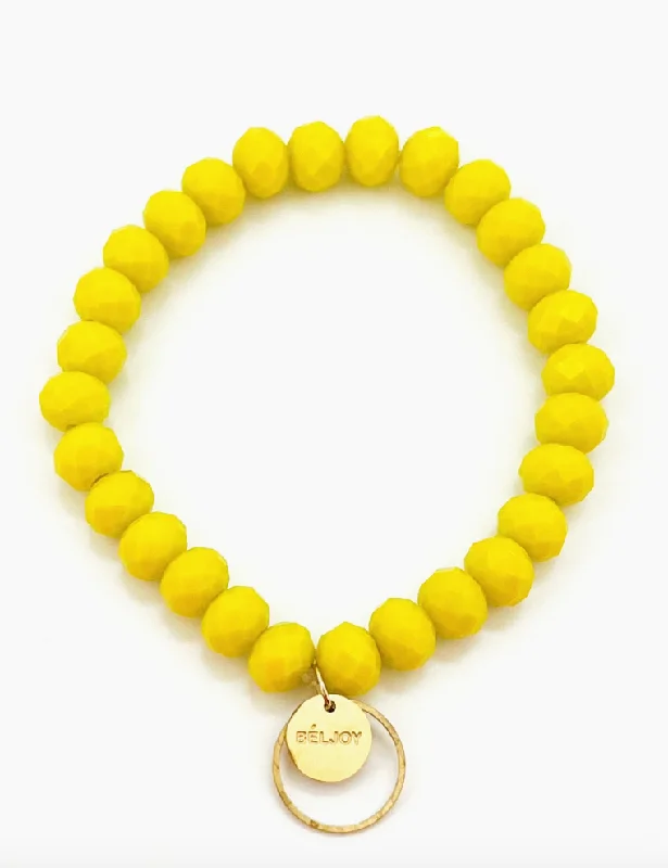 Women's family bangles-Beljoy Brecken Yellow Bracelet