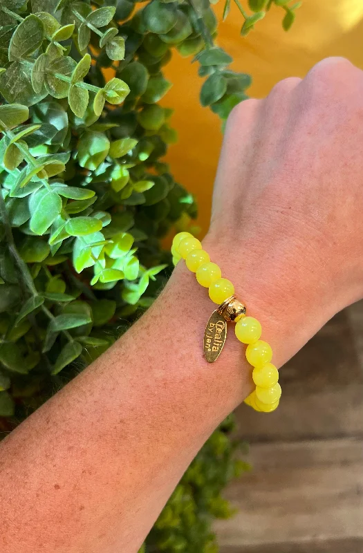 Women's zodiac bangles-Neon Yellow Realia by Jen Bracelet