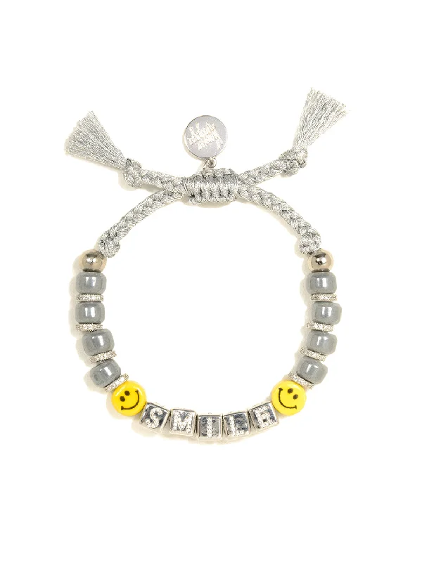 Women's ethical bangles-CLOUD NINE BRACELET (SMILE/SILVER)