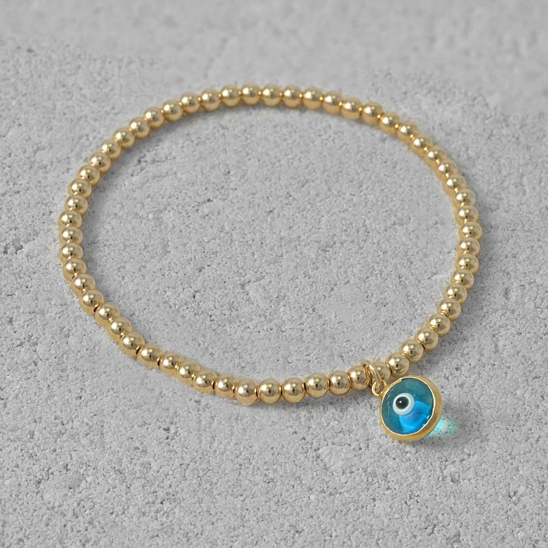 Women's sustainable bangles-Delaney Evil Eye Bead Bracelet