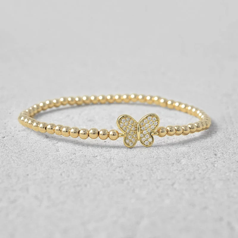 Women's casual bangles-Mikayla Butterfly Bead Bracelet