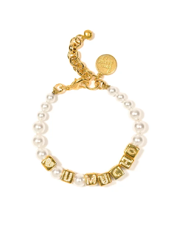 Women's party bangles-LOVE YOU MUCHO PEARL BRACELET (PAVE)