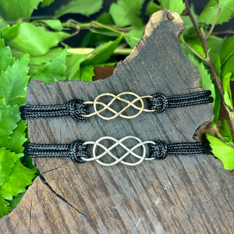 Women's custom design bangles-Carrick Bend Knot Cord Bracelet