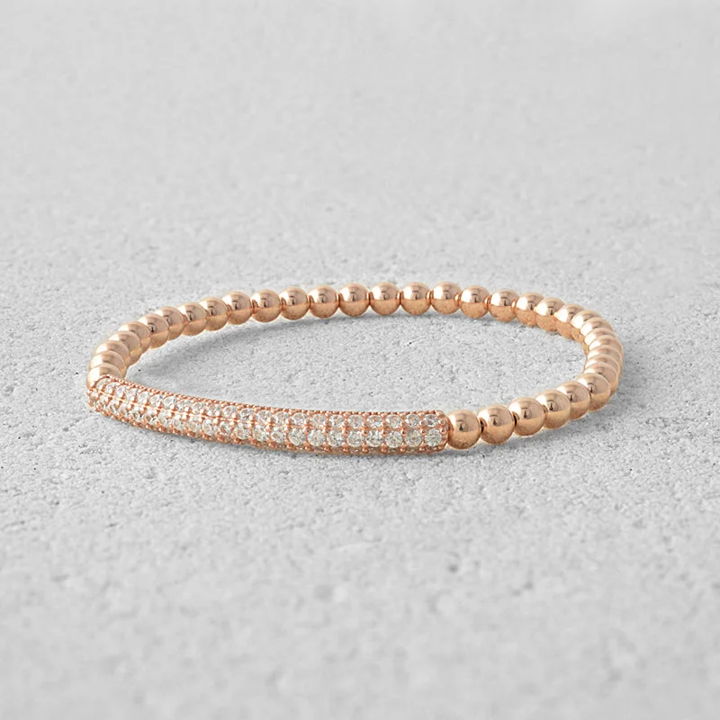 Minimalist women's bangles-Pave Bar Bracelet