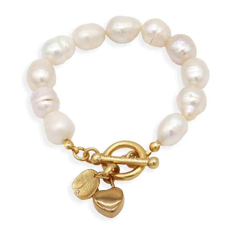 Women's mother-daughter bangles-Madame Pearl X Heart Bracelet