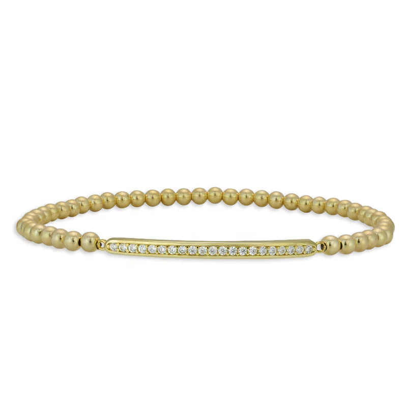 Women's mother-daughter bangles-Miranda Pave Bar Bead Bracelet