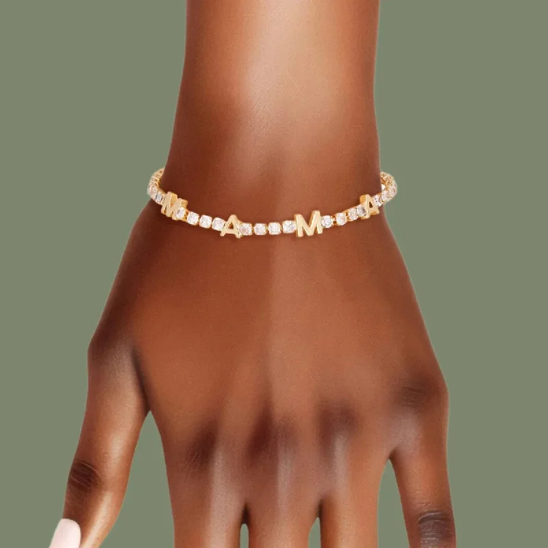 Women's Buddha bangles-Mama Tennis Bracelet: Thanks for Holding It All Together