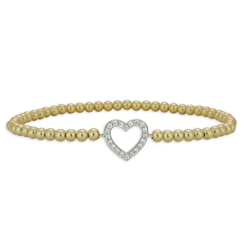 Designer women's bangles-Amaya Heart Bead Bracelet