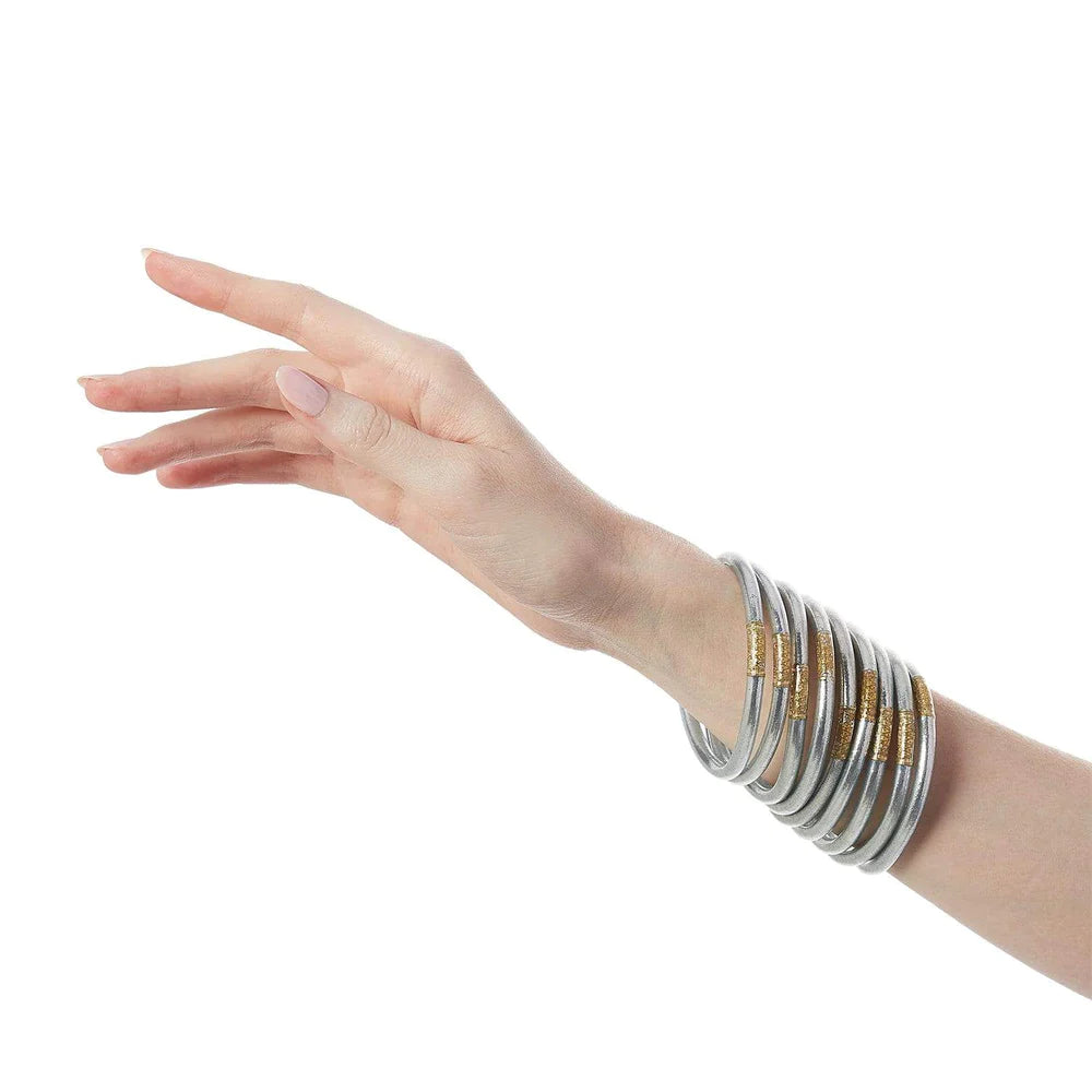 Women's bohemian bangles-Silver BudhaGirl Bracelets