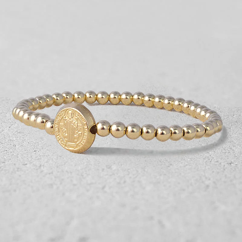 Women's holiday bangles-Saint Benedict Bead Bracelet