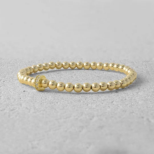 Handmade women's bangles-Kinsley Roundel Bead Bracelet