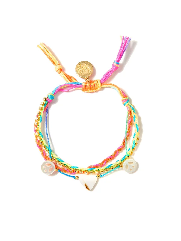 Women's anniversary bangles-PEACE AND LOVE BRACELET