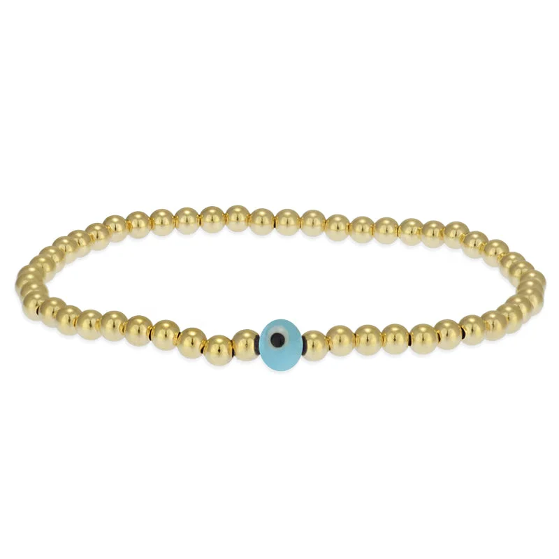 Women's K gold bangles-Valentina Evil Eye Bracelets