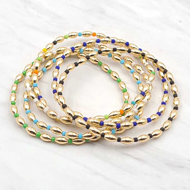 Women's limited edition bangles-Paige Alternating Oval Beads Bracelet