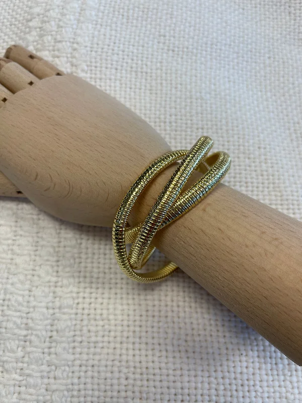 Women's sustainable bangles-Interweaved Snake Chain Bracelet