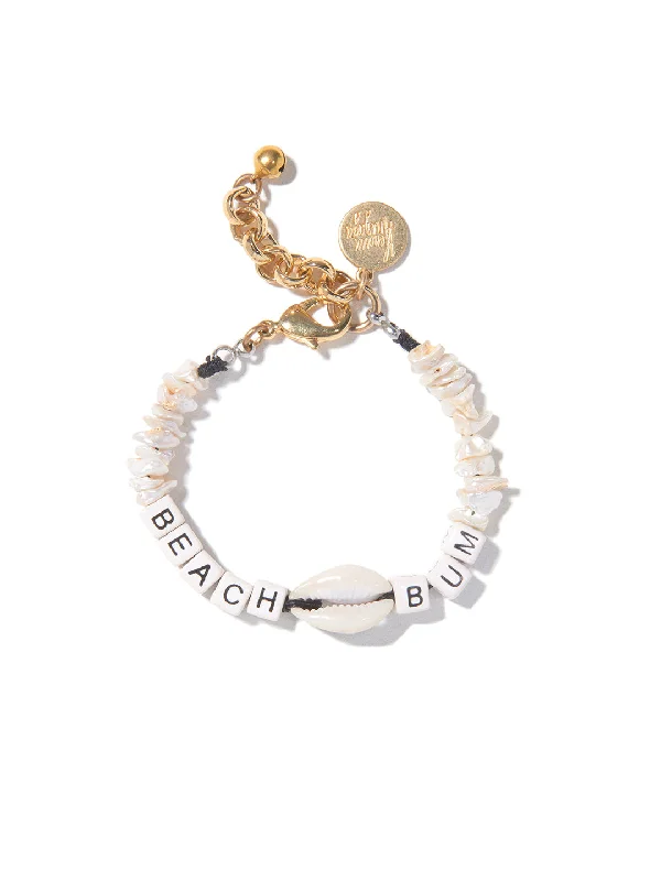 Women's bohemian bangles-BEACH BUM FRESHWATER PEARL BRACELET